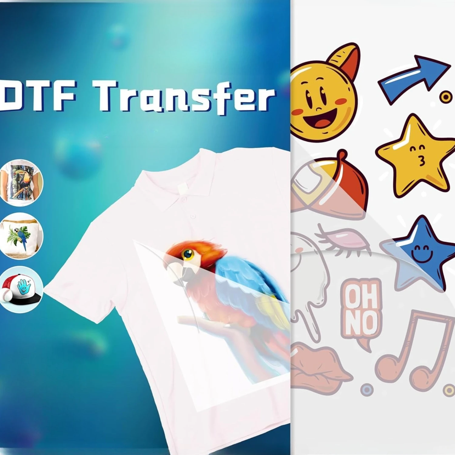 

50 Sheets A3 DTF Transfer Film – High Clarity, Curl-Resistant, Vibrant Color Printing Film