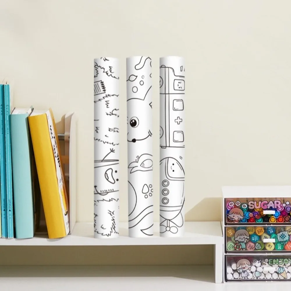 Fun 3m Painting Graffiti Scroll DIY Color Filling Drawing Roll Paper-cut Art Home Craft Coloring Paper Kids