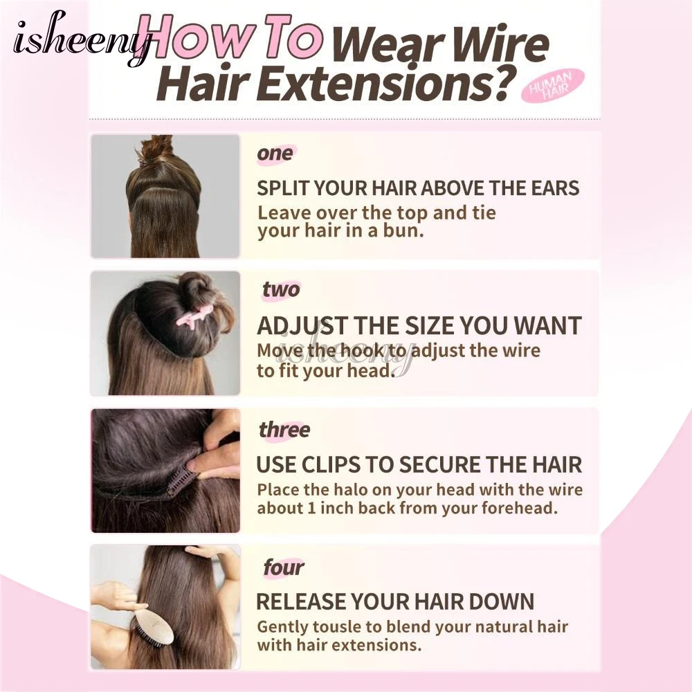 70G-100G Draad In Human Hair Extensions Rechte Natuurlijke Haarextensies Dik Haar Einde Hoogtepunt Haarstukje Onzichtbare vislijn