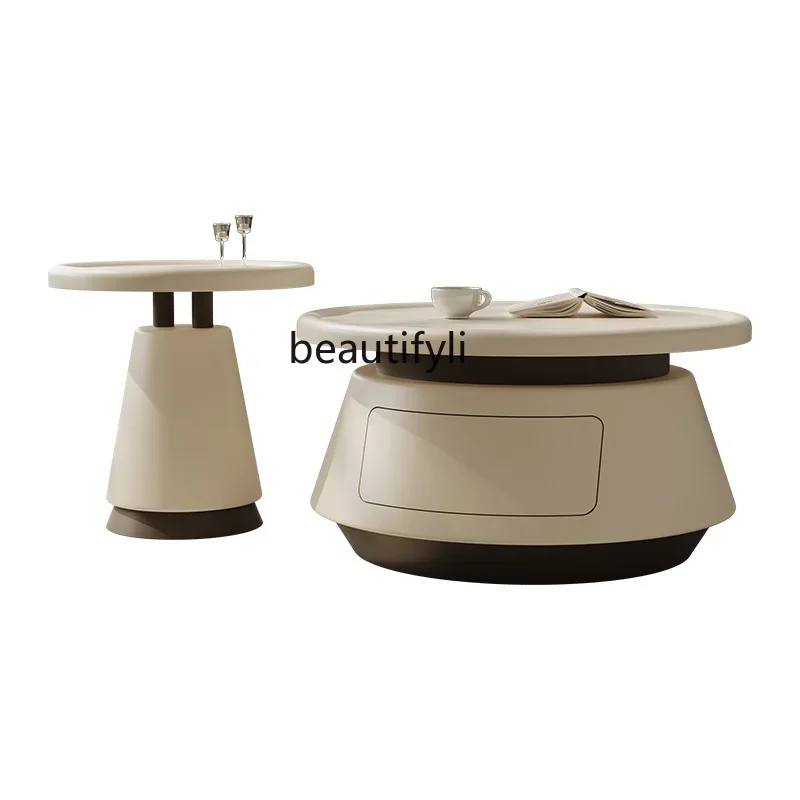 

S Cool Style Italian Minimalist Baking Finish Tea Table Living Room Home Small Apartment Designer New Cream Style furniture