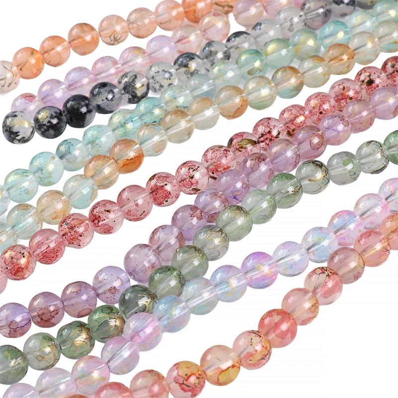 

8/10MM Natural Stone Round Citrine Chalcedony Loose Spacer Beads for Jewelry Making DIY Bracelets Charms Accessories