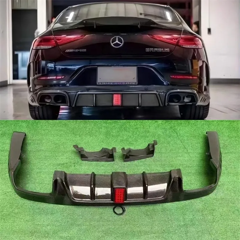 

For Mercedes Benz CLS Class W257 Real Carbon Fiber Car Rear Bumper Lip Diffuser Exhaust port Spoiler Car Accessories Body Kit