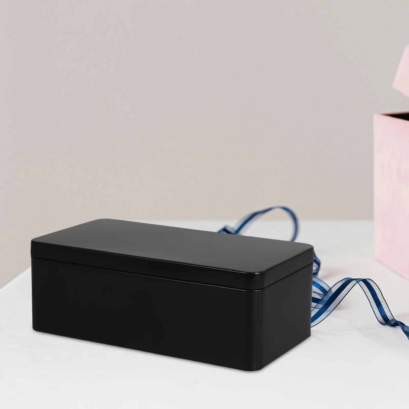 

2Pcs Decorative Tinplate Storage Box Tea Candy Wedding Keepsakes Money Organizer Large Capacity Sturdy Metal Container