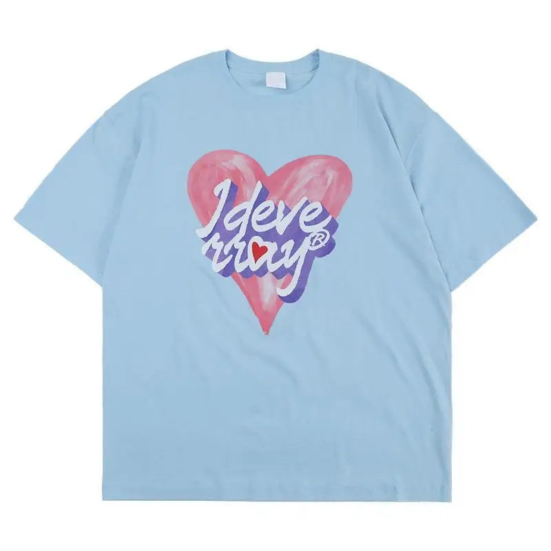 Kurzarm-T-Shirts für Damen, übergroß, Baggy-Chic, lockere Passform, bequem, lässig, Retro, koreanisch, Vintage, ästhetisch, atmungsaktive Baumwolle