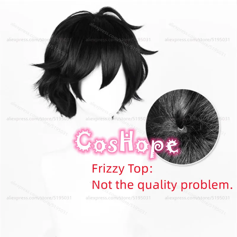 Andy and Leyley parrucca Cosplay uomo 28cm capelli corti parrucca nera Cosplay parrucche Anime parrucche sintetiche resistenti al calore Halloween