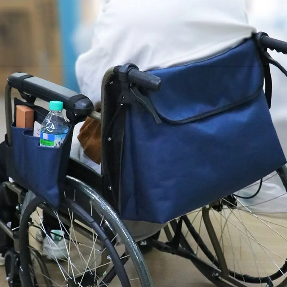 

Multi-pocket Wheelchair Armrest Storage Bag Portable Waterproof Wheelchair Hanging Bag with Buckle Wear-resistant