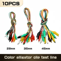 10PCS Color Alligator Clip Electric DIY Small Battery Power Cord Sheath Electric Clamp Double Head Test Clamp.28mm35mm45mm