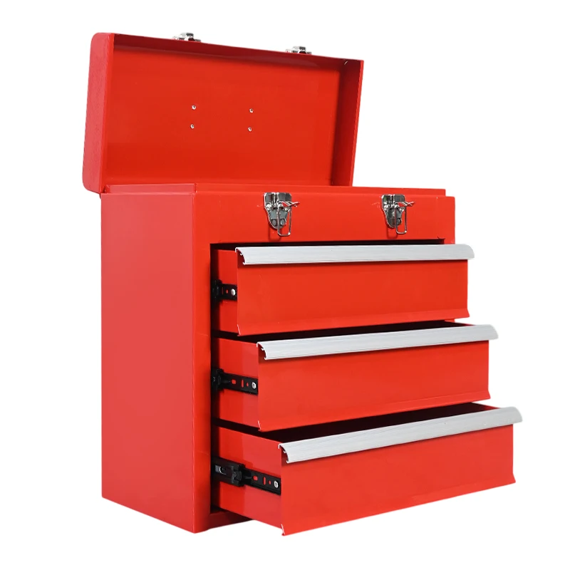 a forMini Desktop 2/3 Drawer Steel Tool Chest, Lockable Cold Rolled Metal Storage Cabinet for Hobby Model, Toy & Hardware Parts