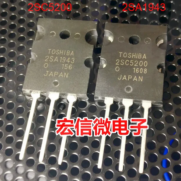 5PCS - 5Pairs 100% Real Original New 2SC5200 2SA1943 JapanAmplifier Transistor A1943 C5200 2SC5200-O 2SA1943-O