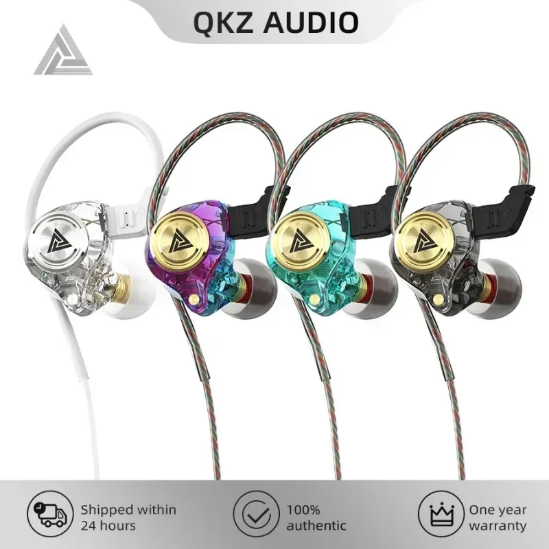 QKZ AK3 FiLe Wired Earphone with Microphone HiFi Music Monitor Bass Headphones Noise Cancelling Headset For Sport Gaming Earbuds