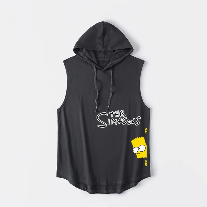

Simpson Family Hoodie Tank Top Short Sleeve T-Shirt Student Clothes Hip Hop Style Breathable Cotton Summer Fashion Youthwear