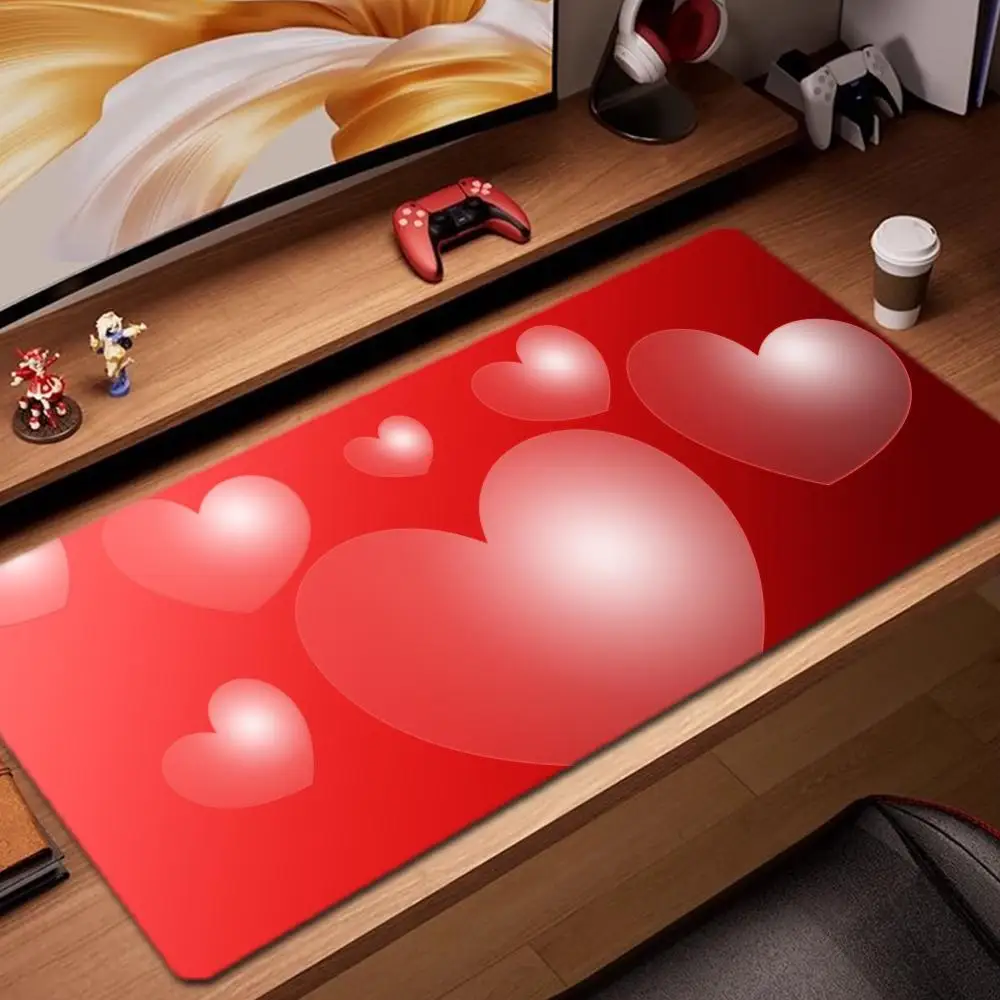 

Коврик для мыши Love Heart, игровые аксессуары, коврик для клавиатуры, XXL, большой запирающий край, 900X400 мм, настольный коврик, игровой коврик для мыши