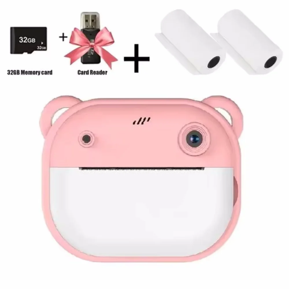 1080P HD Recording Thermal Print Camera 2.0Inch HD Screen with Print Paper Mini Instant Print Dual Lens With Hanging Straps
