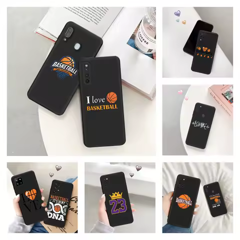 Phone Case for Samsung a24 a20e a21s a22 a23 a25 a11 a12 a13 a14 a15 a10 a30 Love Play Basketball Soft Black Silicone Cover