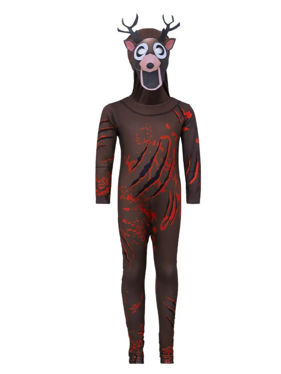 جديد loween الغزلان الوحش البومة بذلة Cisas مجموعة لعبة الإرهاب 99 ليلة الغزلان زي مادة البوليستر بدلة للسيدات #5