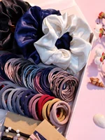 1085PCS Dark Hair Accessories for Woman Set Seamless Ponytail Holders Variety Hair Scrunchies HairBands Scrunchy Hair Ties 2