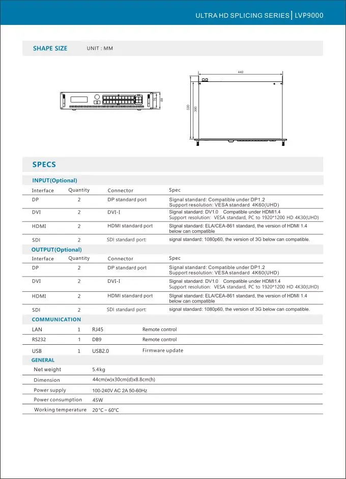 Speedleader-カラーLEDディスプレイ,4つの出力,フルHDビデオウォールプロセッサ