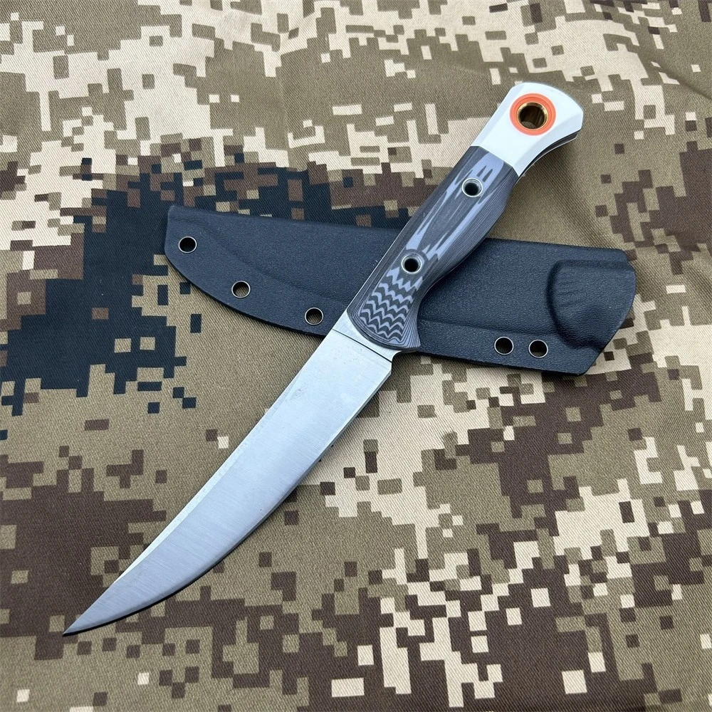 

Outdoor Two-color Black and White Handle Fixed Blade Knife Straight Knife Outdoor Adventure EDC Rock Climbing Survival