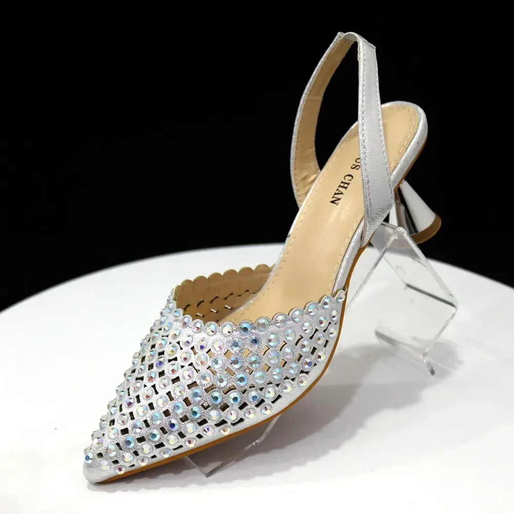 Shiny Gold Rhinestone Shoe & Bucket Bag Set | Pointed Crystal Heels, Womens Lux Wedding Eve Bridal Formal Prom Match Purse Kits