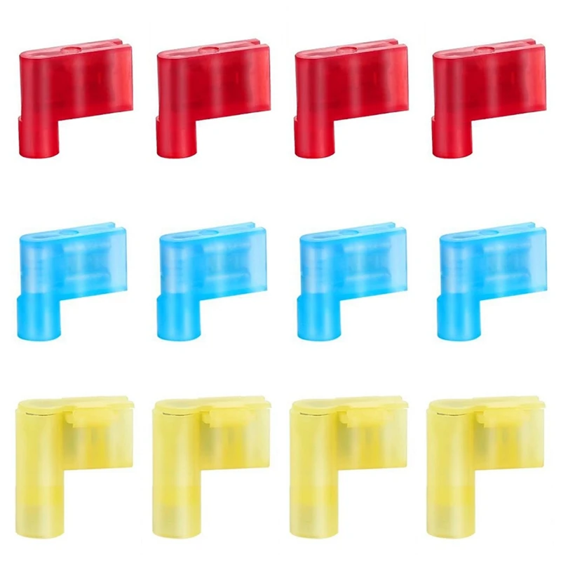 120PCS Quick Disconnect Flag Connector,Nylon Right Angle Spade Connectors 22-10AWG,90 Degree Wire Terminal Connector