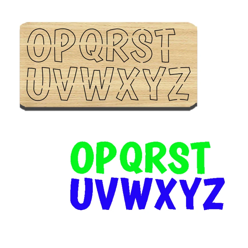 

Z44-1 Wooden Cutting Die With 12 Capital English Letters Of O-Z, Applicable To Most Machines