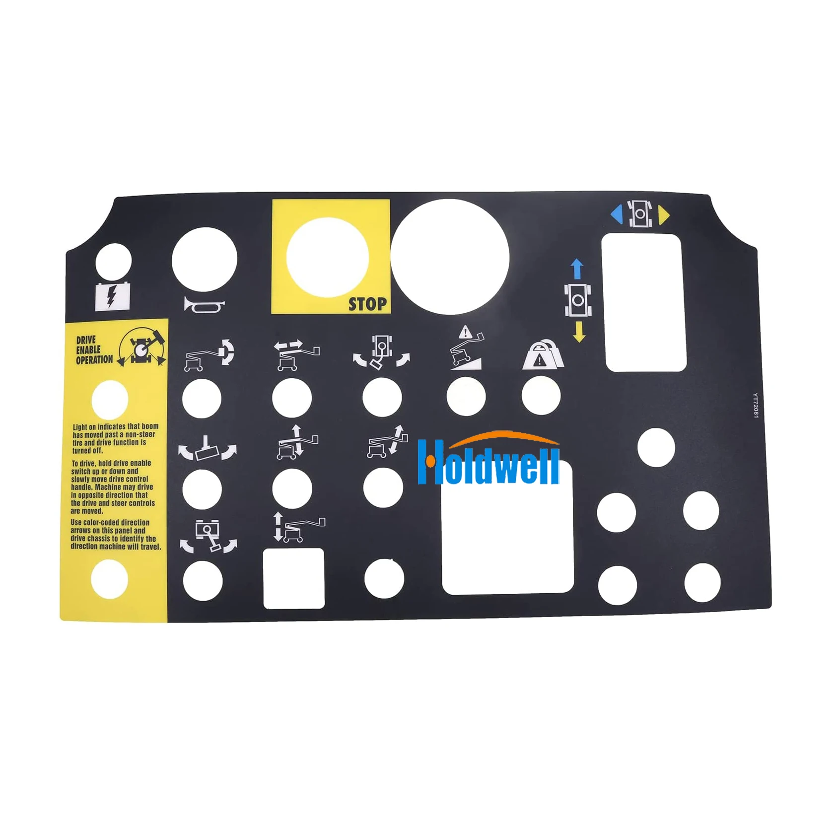 Holdwell Platform Control Panel Decal 72081GT 72081 for Genie Boom Lift Z-34/22N Z-34/22 DC Z-34/22 Bi-Energy Z-30/20