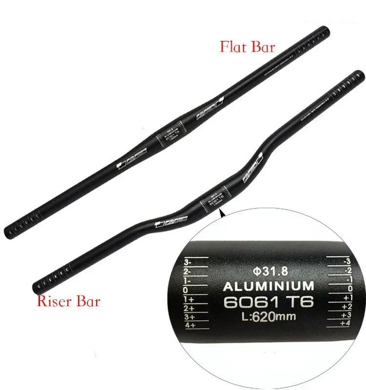 Mountain Bike Handlebar Aluminum Alloy Flat Swallow-shaped Handler Bar Lightweight 31.8*620mm/1.25x24.41 MTB Bicycle Parts