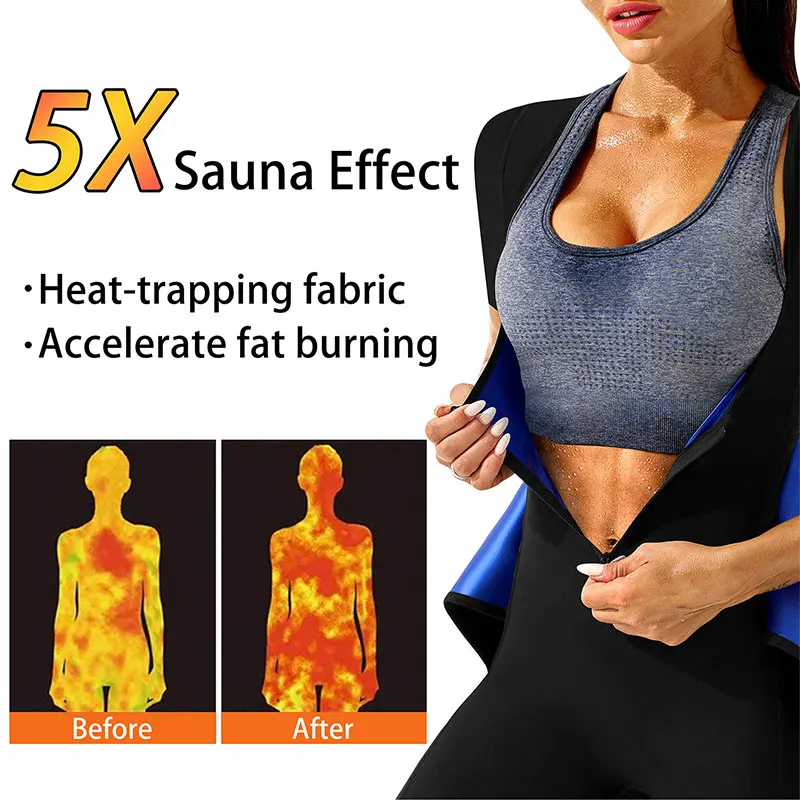 بدلة ساونا للنساء ، فقدان الوزن ، مدرب عرق الخصر ، تنحيف ، مشد لكامل الجسم ، بذلة ساونا ، سترة تمرين مع شورت ، 4 في 1