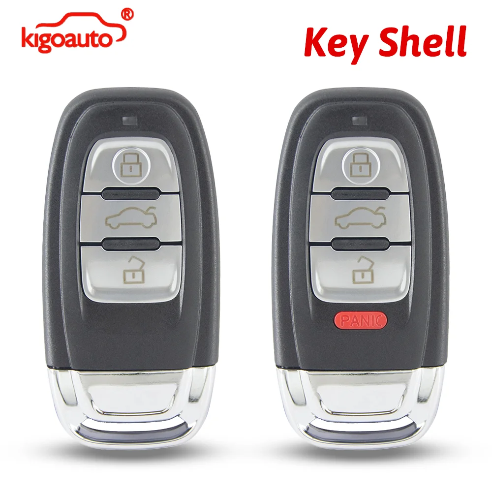 

kigoauto Remote Key Case Shell 3 Button IYZFBSB802 for Audi A3 A4 A5 A6 A8 Q5 Q7 S4 S5 2009-2017