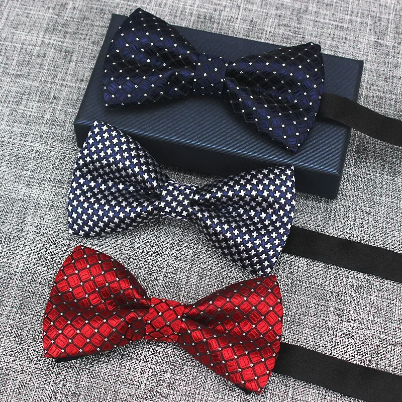 

Mens Adult Bowtie Classic Fashion Wedding Party Formal Satin Gift Plaids Multicolor Adjust Neck Bow Tie Clip-On