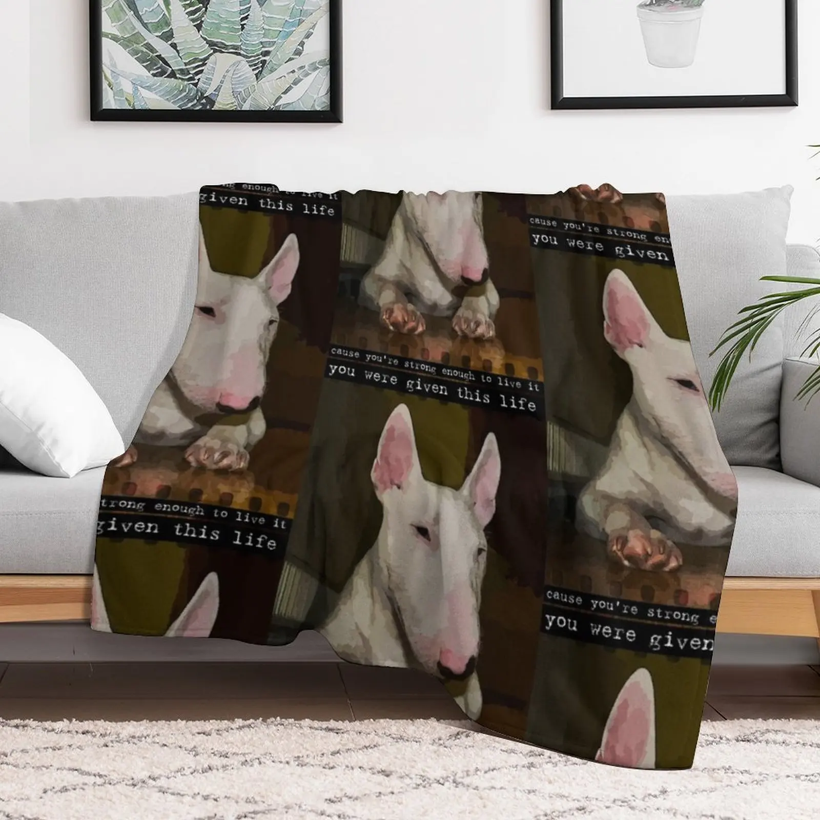 Bull terrier Throw Blanket sofa bed Blankets For Bed Kid'S wednesday Blankets