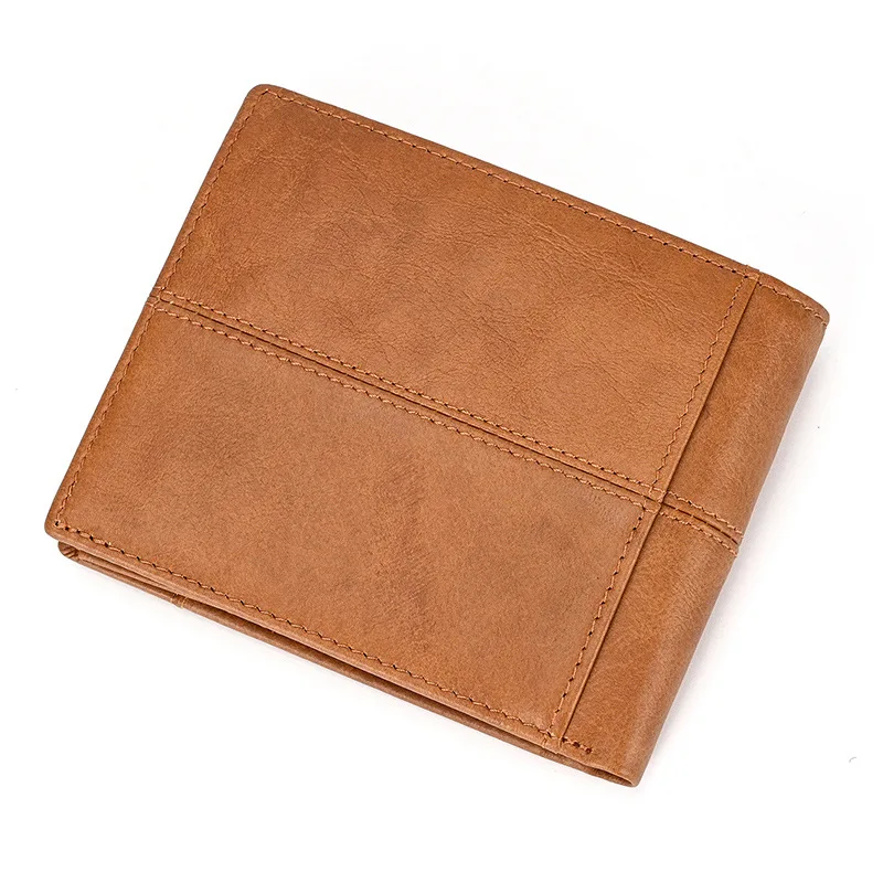 남성용 미니 오일왁스 소가죽 클러치 백 2025 신형 RFID 카드 홀더 동전 지갑 박스 포함