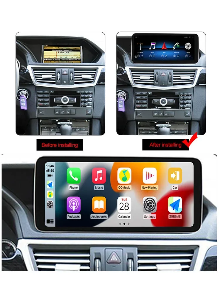 Touch Screen 1920*720P Android 13 Car Radio For Mercedes Benz E Class W212 E200 E300 E400 2009-2015 Multimedia Player Carplay 4G