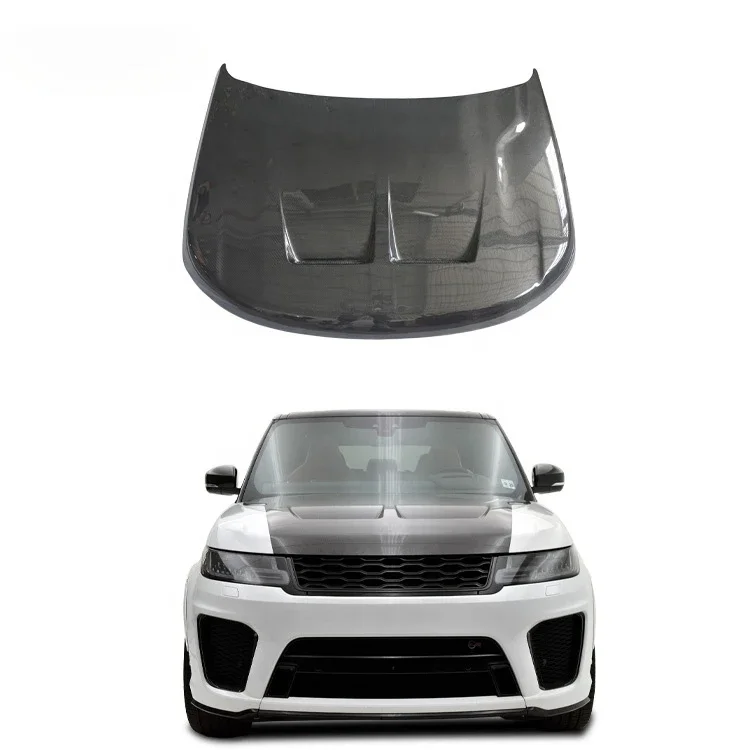 

Wholesale Car Parts Carbon Fiber Engine Cover Engine Hood SVR Style Bonnet Hood For Land Rover Discovery 14-19