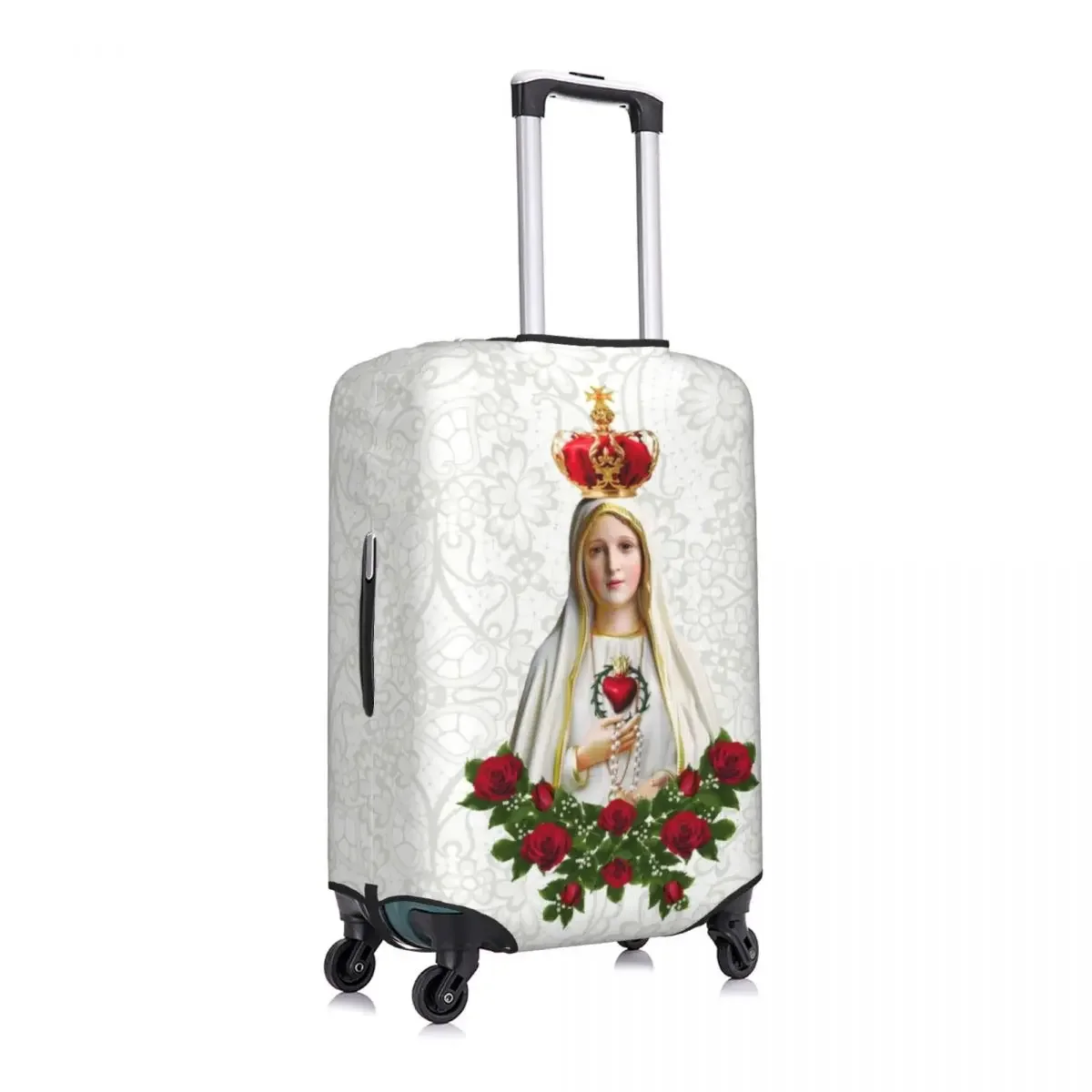 Custom Our Lady Of Fatima Virgin Mary Luggage Cover Cute Portugal Rosary Catholic Suitcase Protector Covers Suit For 18-32 inch