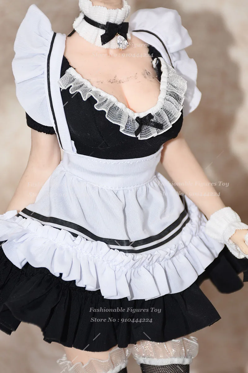 1/6 Vrouwen Soldaat Lolita Meid Jurk Mooie Anime Meisje Schort Ketting Hoge Sokken Kostuums Pak Fit 12Inch Action Figure Model speelgoed