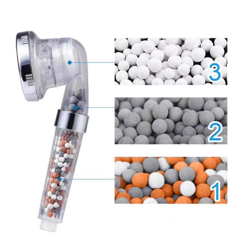 Shower Head Replacement Beads Water Filter Purification Energy Anion Mineralized Negative Ions Ceramic Balls Bathroom Accessory