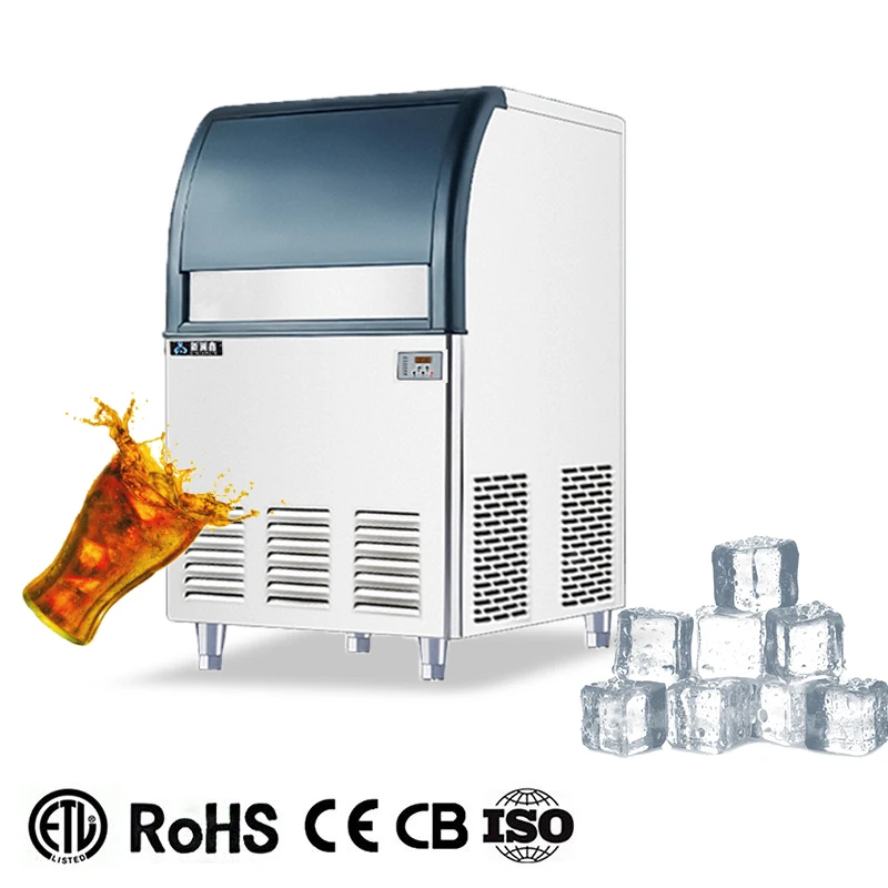 Ice Maker Small Commercial Fully Automatic Square Ice Machine for Coffee Shop Bubble Tea Shop