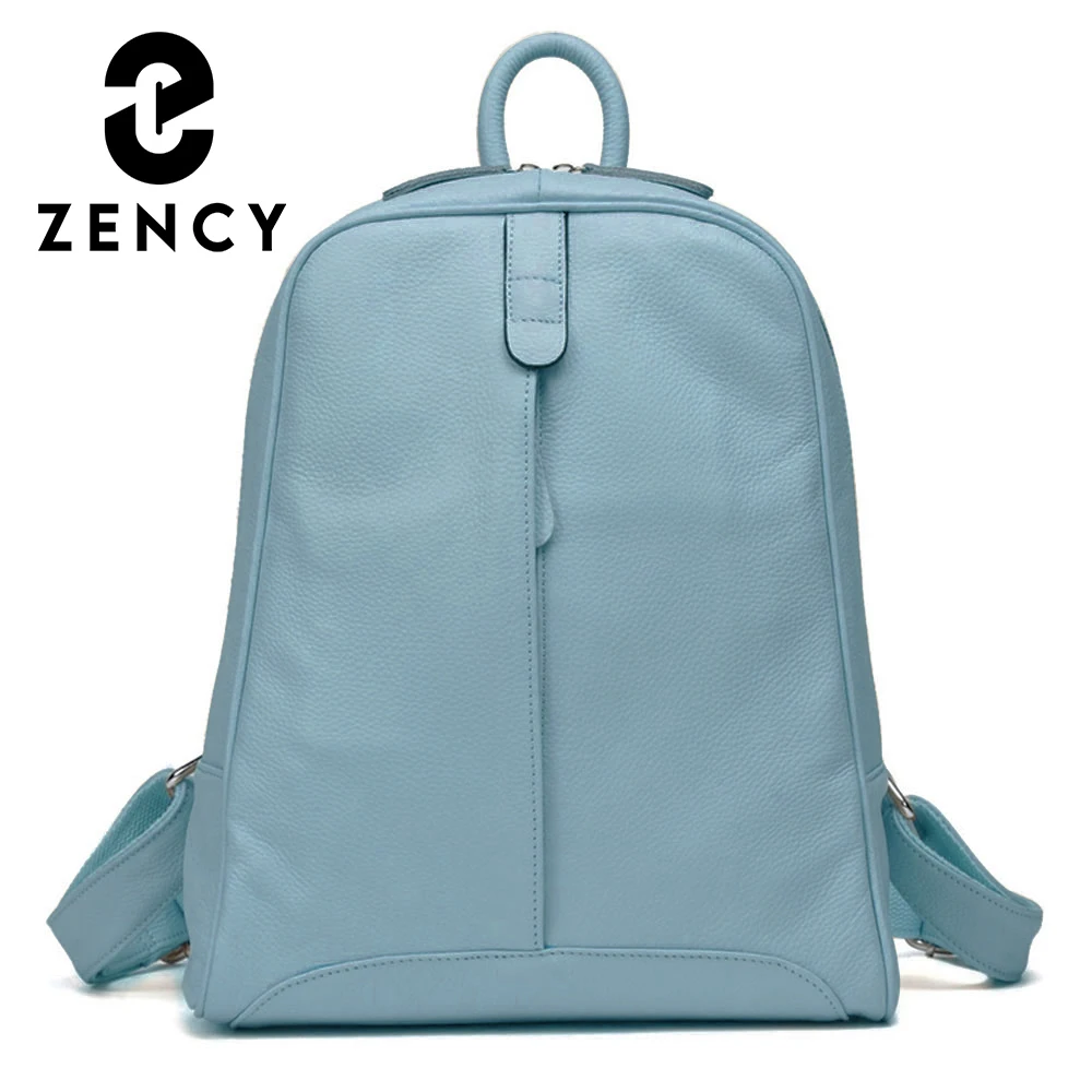 

Zency Travel Backpacks Women 100% Genuine Leather Preppy Style For Girls Fashion Knapsack Large Capacity Many Pockets Rucksacks