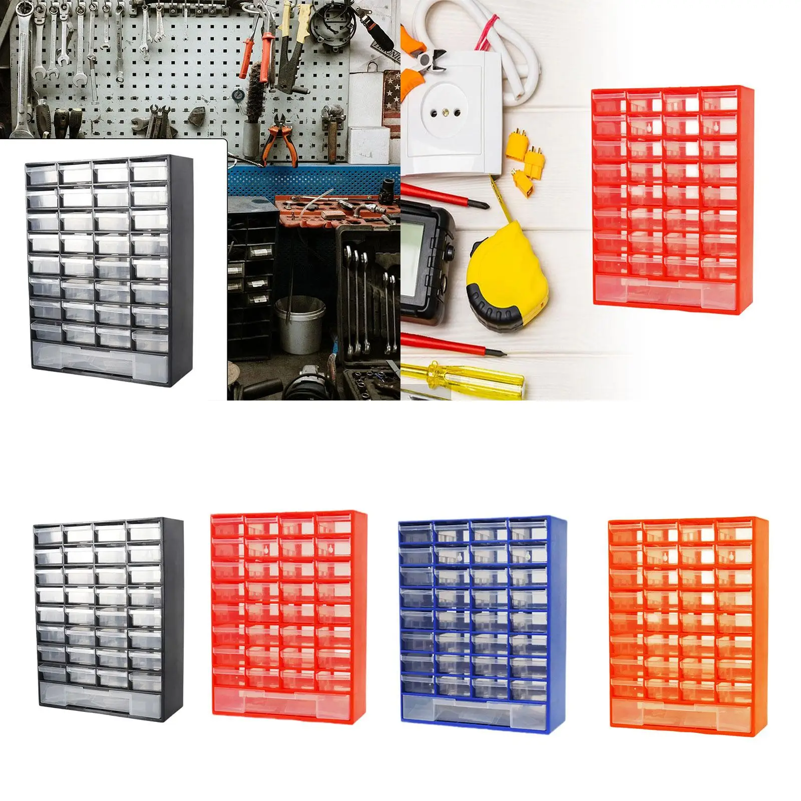 

Drawer Storage Cabinet Organizer Beads Hardware Bolts with 33 Compartment