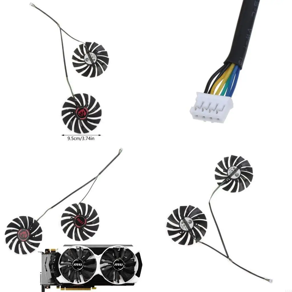 

LXAA PLD10010S12HH VGA вентилятор для MSI 980Ti 980 970, охлаждение видеокарты, 4 контакта, 12 В