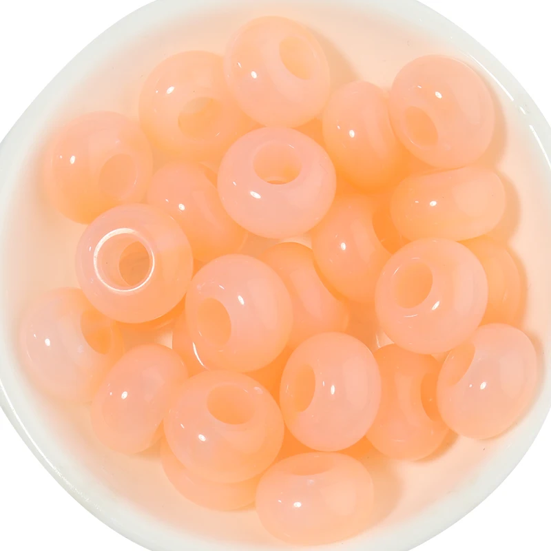 50 teile/los Bunte Runde Acryl Perlen Großes Loch Lose Spacer Perlen Für Schmuck Machen DIY Halsketten Armbänder Zubehör