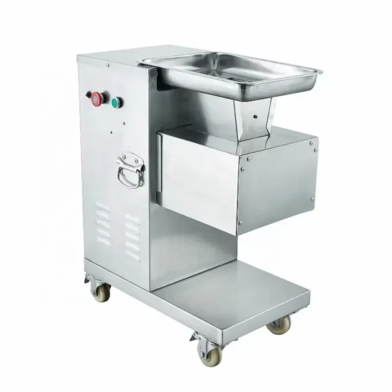 New Vertical Commercial Meat Cutter 1100W High Efficiency Stainless Steel Blade Automatic Operation Removable Blade 75kg