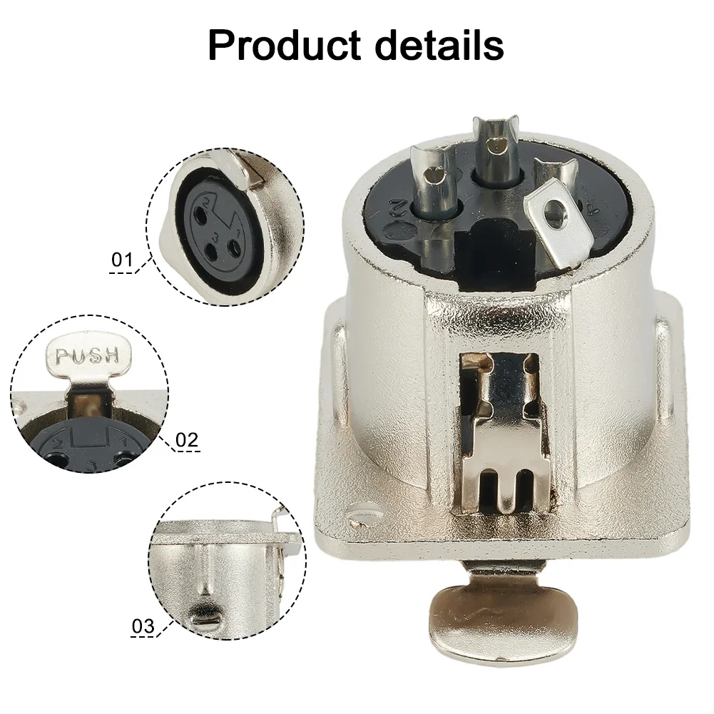 3 Pin XLR Socket Male Female Panel Mount Chassis Socket Mic Jack Audio Connector With Solder Terminals For Patch Bay Snake Cable