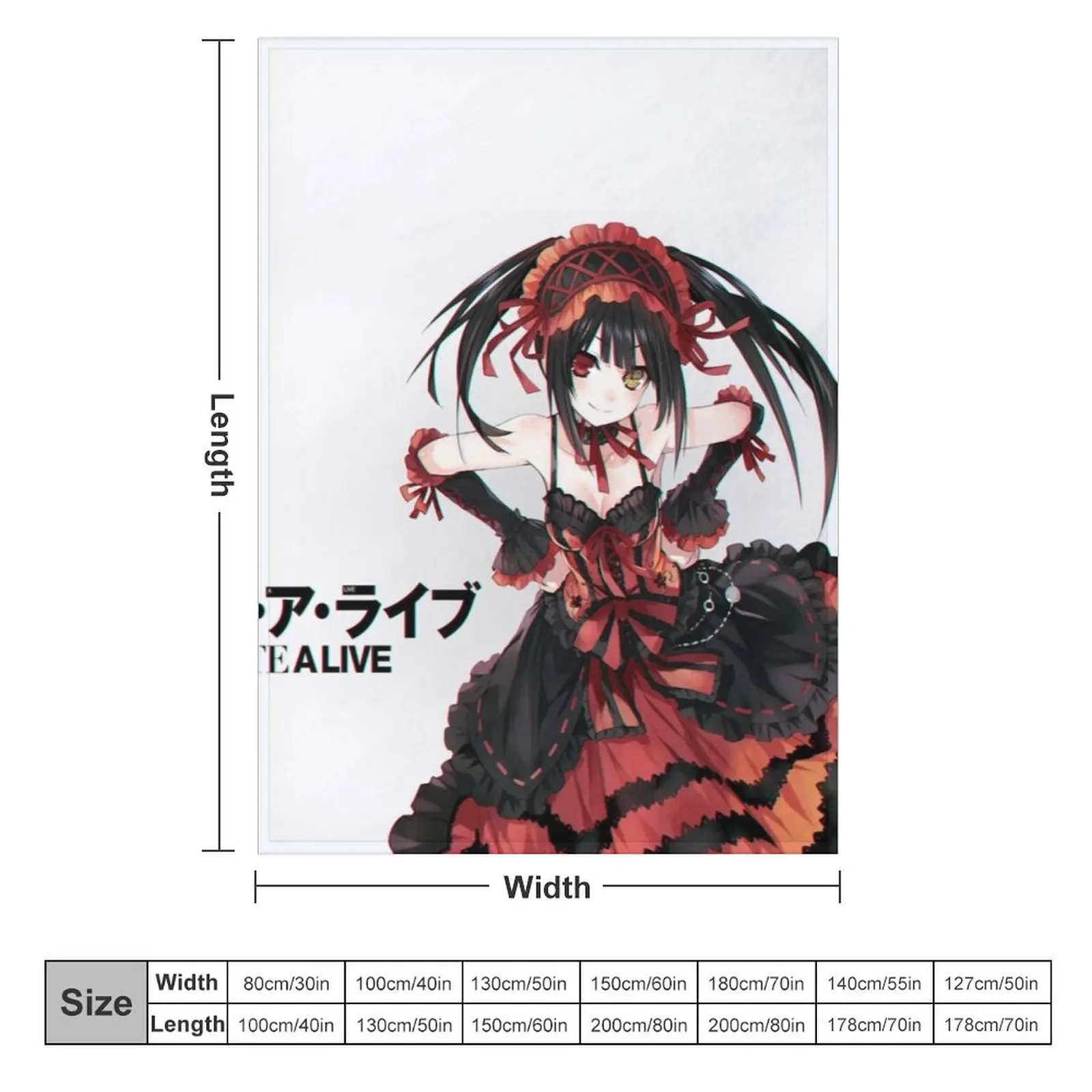 Kurumi Date A Live ! Throw Blanket Large Comforter Blankets