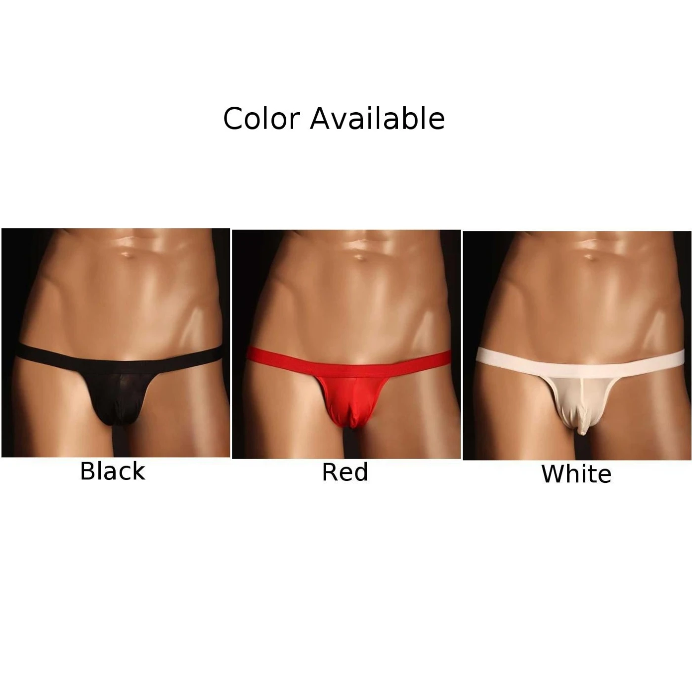 Sexy Men Ice Silk G-String U Convex Large Bag Men\'s Single Thong Super Mini T-Back Panties Soft Stretch Underwear Erotic Briefs