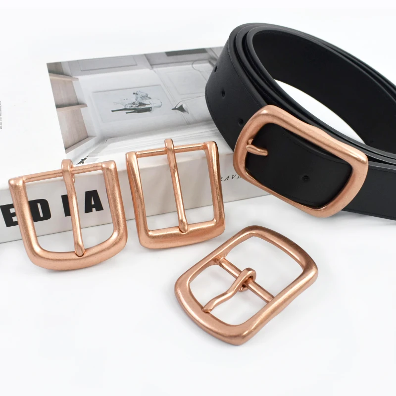 

40mm Rose Gold Copper Waistband Buckle Men&Women Belt Pin Buckles for 38-39mm Belts DIY Leather Craft Jeans Garment Decoration