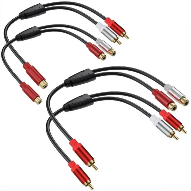 E56B 1 to 2 RCA Cable Flexible for TV/HDTV VCRs Player Theaters and Game 30cm