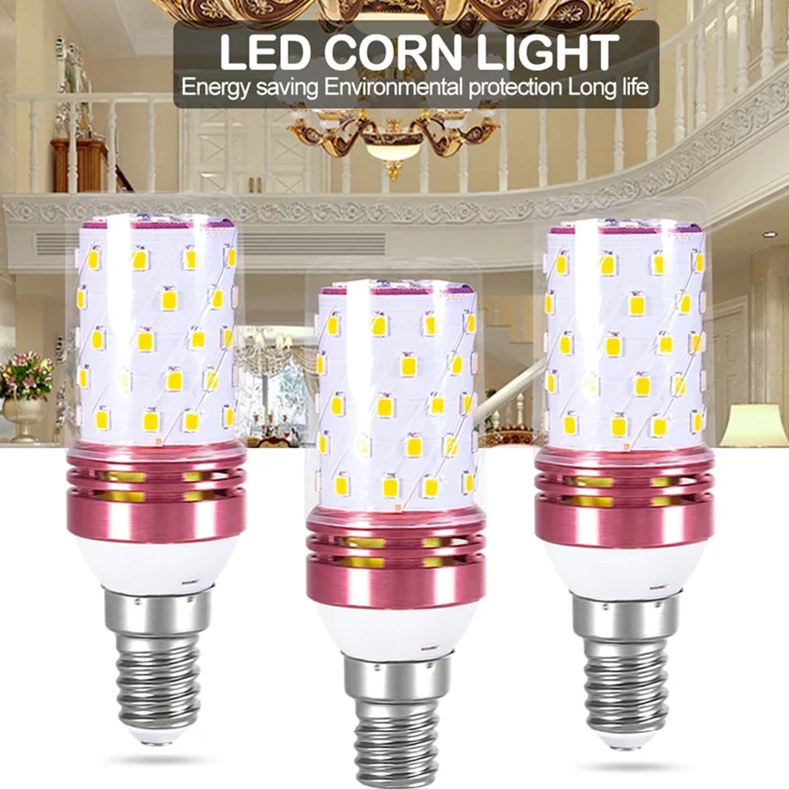 

16/12W 85V-265V Led Corn Bulb Tri-color Light E14 Chandelier Candle Light E27 Lamp 2835 SMD Warm White 3000K Cool White 6500K