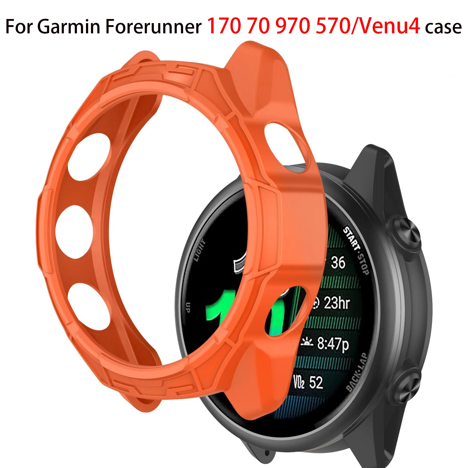 For Garmin Forerunner 170 970 570/Venu4 Case Cover Soft TPU Anti-scratch Protective Shell Frame Bumper Protector Watch Accessory